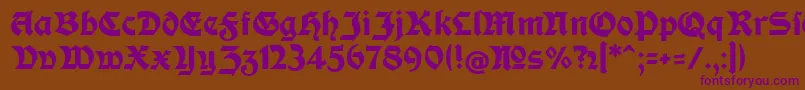Подробнее о шрифте ModerneFetteSchwabacherc Шрифт ModerneFetteSchwabacherc – фиолетовые шрифты на коричневом фоне