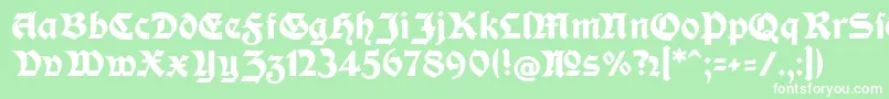 ModerneFetteSchwabacherc Font – White Fonts on Green Background