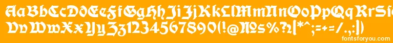 ModerneFetteSchwabacherc Font – White Fonts on Orange Background