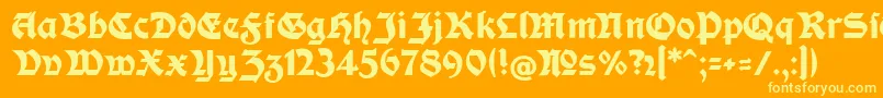 More about ModerneFetteSchwabacherc Font ModerneFetteSchwabacherc Font – Yellow Fonts on Orange Background