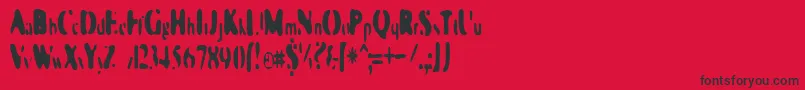 Fonte GalaxiaNebulous – fontes pretas em um fundo vermelho