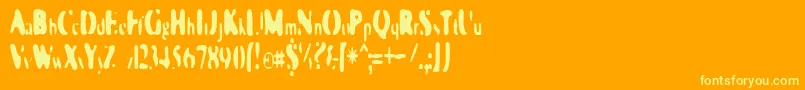 フォントGalaxiaNebulous – オレンジの背景に黄色の文字