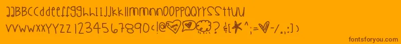 Fonte Ghettosymphony – fontes marrons em um fundo laranja