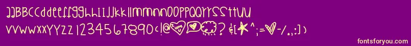 フォントGhettosymphony – 紫の背景に黄色のフォント