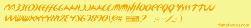 Mapofyou Font – Orange Fonts on Yellow Background