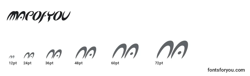 Größen der Schriftart Mapofyou