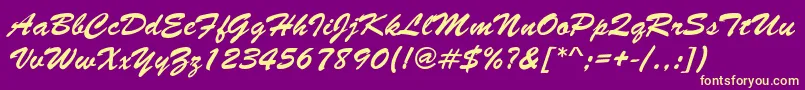 Lettermotion Font – Yellow Fonts on Purple Background