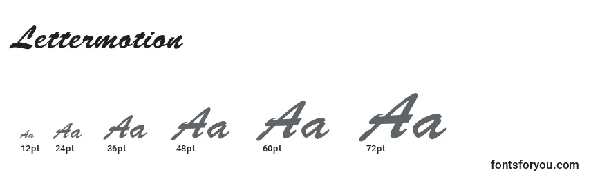 Размеры шрифта Lettermotion