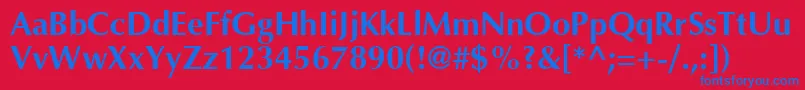 AgoptcyrillicBold-Schriftart – Blaue Schriften auf rotem Hintergrund