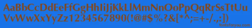 Czcionka AgoptcyrillicBold – brązowe czcionki na niebieskim tle
