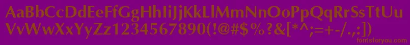 AgoptcyrillicBold-fontti – ruskeat fontit violetilla taustalla