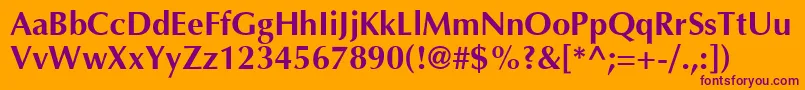 AgoptcyrillicBold Font – Purple Fonts on Orange Background