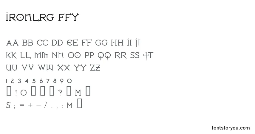 Czcionka Ironlrg ffy – alfabet, cyfry, specjalne znaki