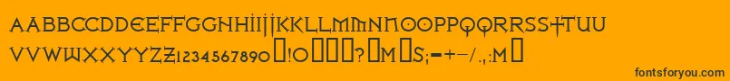 Ironlrg ffy Font – Black Fonts on Orange Background