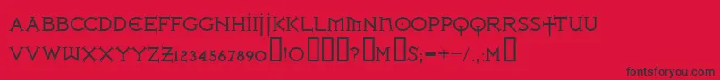 Ironlrg ffy Font – Black Fonts on Red Background