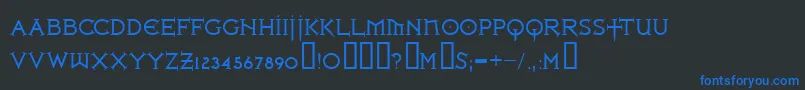 Ironlrg ffy Font – Blue Fonts on Black Background
