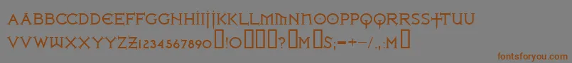 Ironlrg ffy Font – Brown Fonts on Gray Background