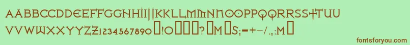 Ironlrg ffy Font – Brown Fonts on Green Background