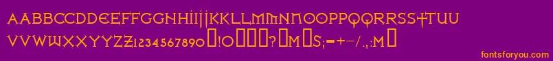 Ironlrg ffy Font – Orange Fonts on Purple Background