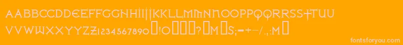 Ironlrg ffy Font – Pink Fonts on Orange Background