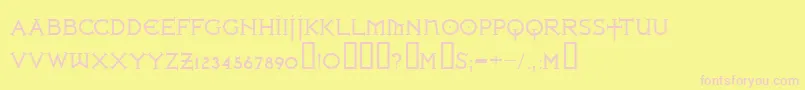 Ironlrg ffy Font – Pink Fonts on Yellow Background