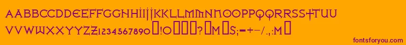 Ironlrg ffy Font – Purple Fonts on Orange Background