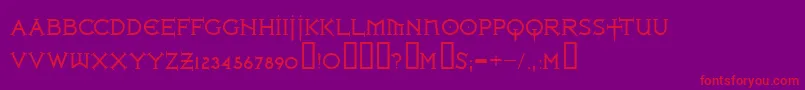 Ironlrg ffy Font – Red Fonts on Purple Background