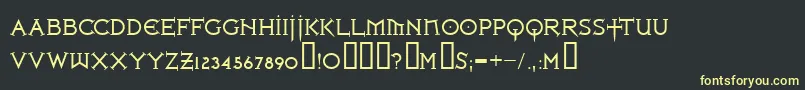Ironlrg ffy-Schriftart – Gelbe Schriften auf schwarzem Hintergrund