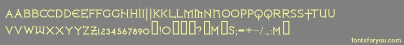 Ironlrg ffy Font – Yellow Fonts on Gray Background