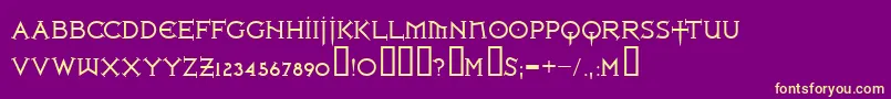 Ironlrg ffy Font – Yellow Fonts on Purple Background