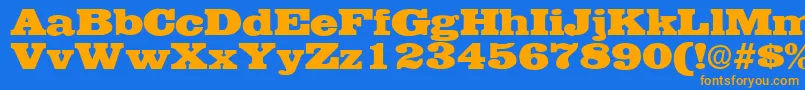 Fonte EgyptianRegularDb – fontes laranjas em um fundo azul