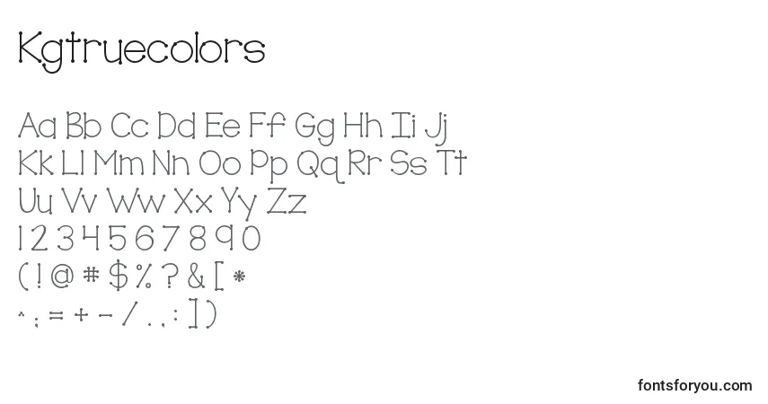 Czcionka Kgtruecolors – alfabet, cyfry, specjalne znaki