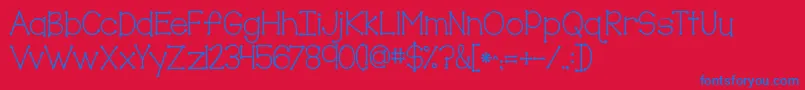 Kgtruecolors Font – Blue Fonts on Red Background