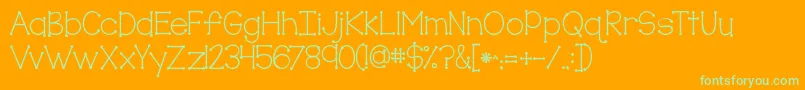 Kgtruecolors Font – Green Fonts on Orange Background