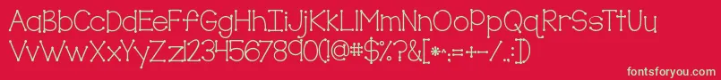 Kgtruecolors Font – Green Fonts on Red Background