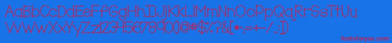 Kgtruecolors Font – Red Fonts on Blue Background