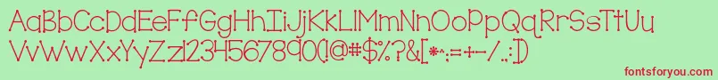 Kgtruecolors Font – Red Fonts on Green Background