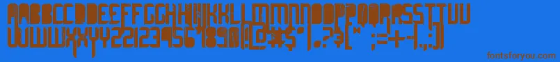 フォントUltimateMidnight – 茶色の文字が青い背景にあります。