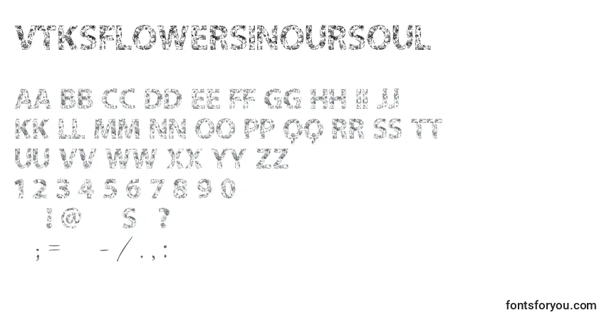 Schriftart Vtksflowersinoursoul – Alphabet, Zahlen, spezielle Symbole