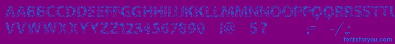 Vtksflowersinoursoul-Schriftart – Blaue Schriften auf violettem Hintergrund