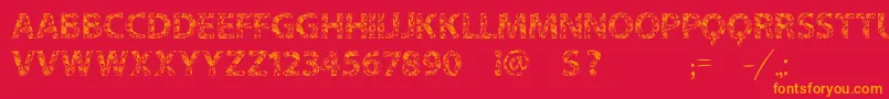 Fonte Vtksflowersinoursoul – fontes laranjas em um fundo vermelho