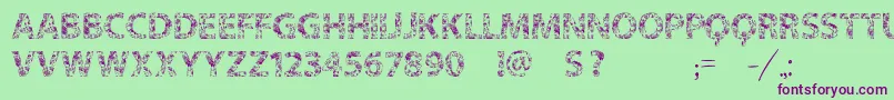 Vtksflowersinoursoul Font – Purple Fonts on Green Background