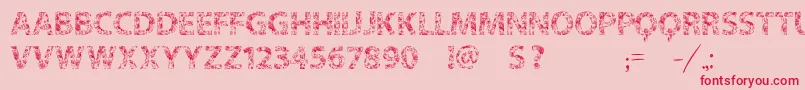 Шрифт Vtksflowersinoursoul – красные шрифты на розовом фоне