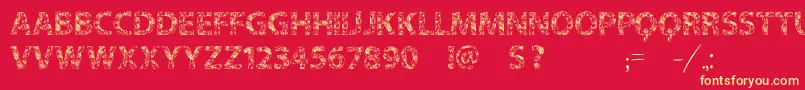 Vtksflowersinoursoul Font – Yellow Fonts on Red Background