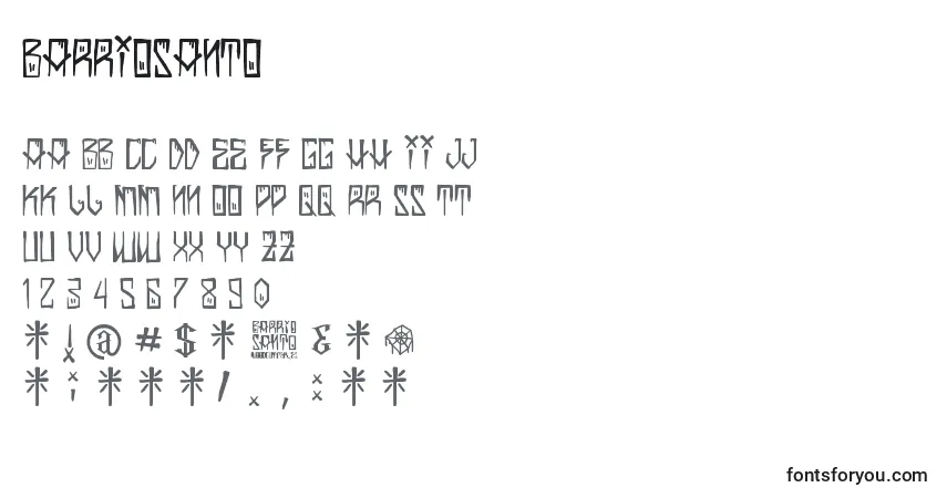 Fuente BarrioSanto - alfabeto, números, caracteres especiales