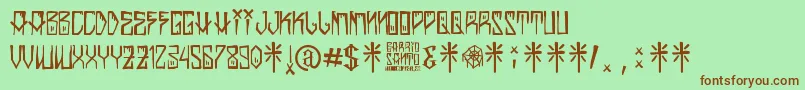 BarrioSanto Font – Brown Fonts on Green Background