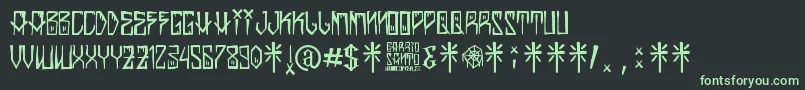 BarrioSanto Font – Green Fonts on Black Background