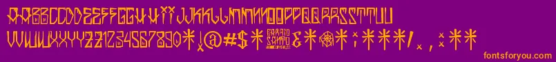 BarrioSanto Font – Orange Fonts on Purple Background