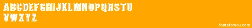 TejaratchiBold-fontti – valkoiset fontit oranssilla taustalla
