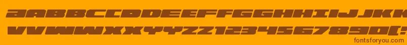 Fonte Illuminoexpandital – fontes marrons em um fundo laranja